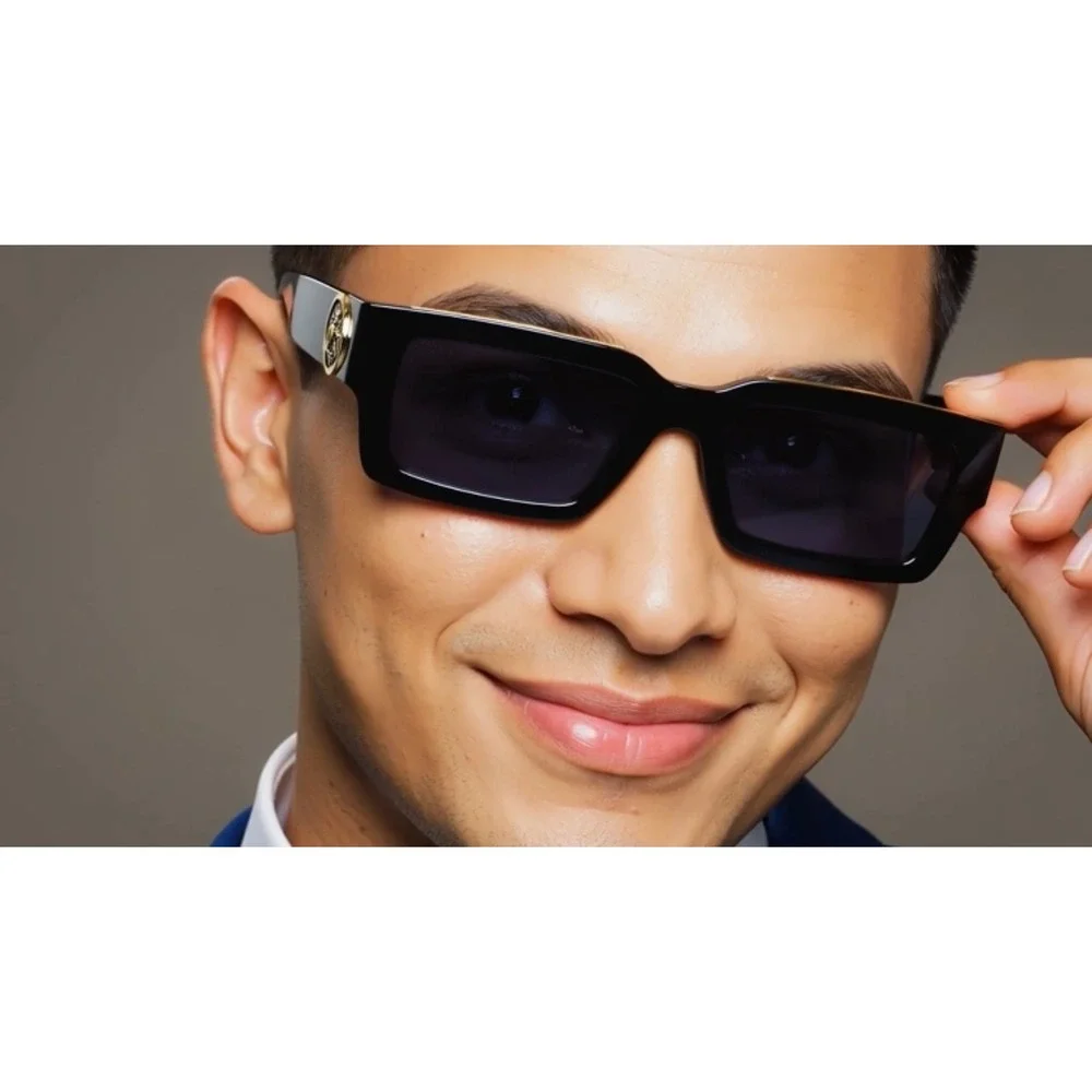 Sunglasses Designer Hip Hop Dark Black Lens UV400‎ Retro Vintage Classic Lentes